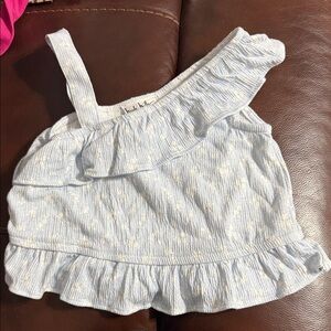 Charming Light Blue Ruffled Kids Blouse